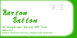 marton ballon business card